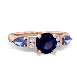 Sapphire 6Mm Round Eternal Embrace Engagement 14K Rose Gold ring R2005