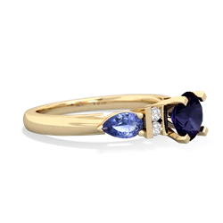 Sapphire 6Mm Round Eternal Embrace Engagement 14K Yellow Gold ring R2005