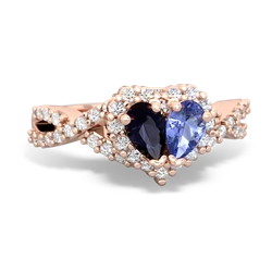 Sapphire Diamond Twist 'One Heart' 14K Rose Gold ring R2640HRT