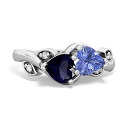 Sapphire Floral Elegance 14K White Gold ring R5790