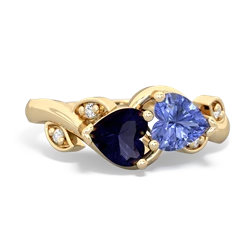 Sapphire Floral Elegance 14K Yellow Gold ring R5790