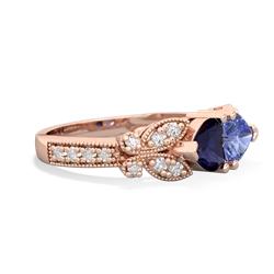 Sapphire Diamond Butterflies 14K Rose Gold ring R5601