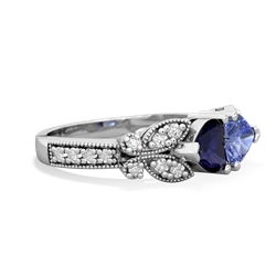 Sapphire Diamond Butterflies 14K White Gold ring R5601