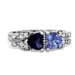 Sapphire Diamond Butterflies 14K White Gold ring R5601