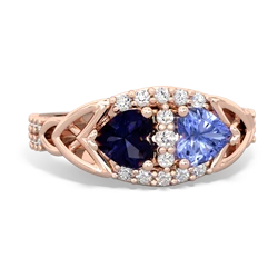 Sapphire Sparkling Celtic Knot 14K Rose Gold ring R2645