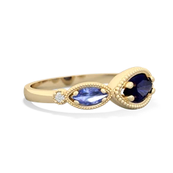 Sapphire Milgrain Marquise 14K Yellow Gold ring R5700