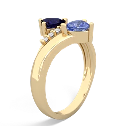 Sapphire Heart To Heart 14K Yellow Gold ring R2064