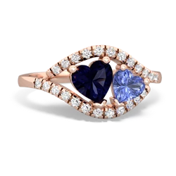 Sapphire Mother And Child 14K Rose Gold ring R3010