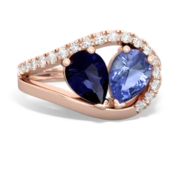 Sapphire Nestled Heart Keepsake 14K Rose Gold ring R5650