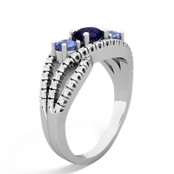 Sapphire Three Stone Aurora 14K White Gold ring R3080