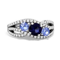 Sapphire Three Stone Aurora 14K White Gold ring R3080