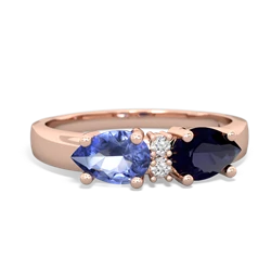 Sapphire Pear Bowtie 14K Rose Gold ring R0865