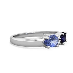 Sapphire Pear Bowtie 14K White Gold ring R0865