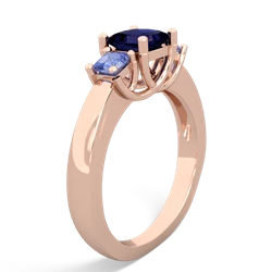 Sapphire Three Stone Trellis 14K Rose Gold ring R4015