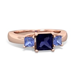 Sapphire Three Stone Trellis 14K Rose Gold ring R4015