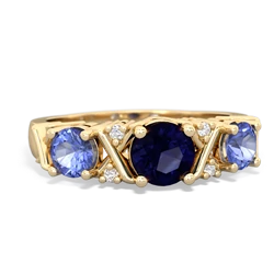 Sapphire Hugs And Kisses 14K Yellow Gold ring R5016