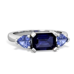 Sapphire Three Stone 14K White Gold ring R5235