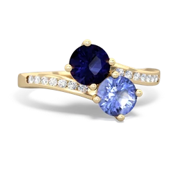 Sapphire Channel Set Two Stone 14K Yellow Gold ring R5303