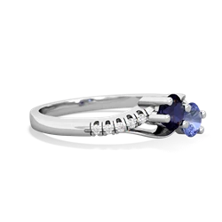 Sapphire Infinity Pave Two Stone 14K White Gold ring R5285