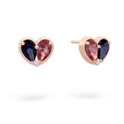 Sapphire 'Our Heart' 14K Rose Gold earrings E5072