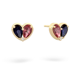 Sapphire 'Our Heart' 14K Yellow Gold earrings E5072