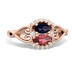 Sapphire Love Nest 14K Rose Gold ring R5860