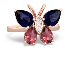 Sapphire Butterfly 14K Rose Gold ring R2215