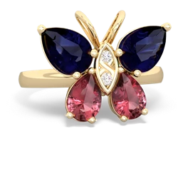 Sapphire Butterfly 14K Yellow Gold ring R2215