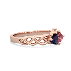 Sapphire Heart To Heart Braid 14K Rose Gold ring R5870