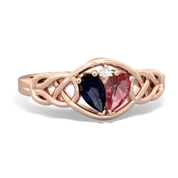 Sapphire Celtic Love Knot 14K Rose Gold ring R5420