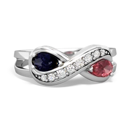 Sapphire Diamond Infinity 14K White Gold ring R5390