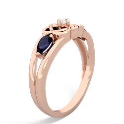 Sapphire Hearts Intertwined 14K Rose Gold ring R5880