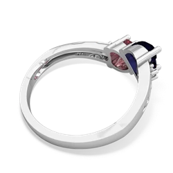 Sapphire Snuggling Hearts 14K White Gold ring R2178