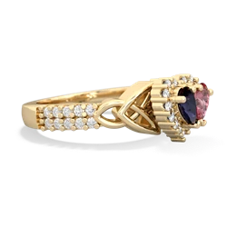 Sapphire Celtic Knot Two Hearts As One 14K Yellow Gold ring R2644HRT