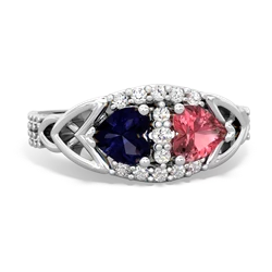 Sapphire Sparkling Celtic Knot 14K White Gold ring R2645