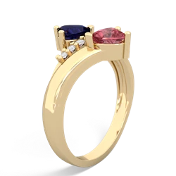 Sapphire Heart To Heart 14K Yellow Gold ring R2064