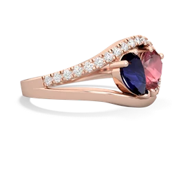 Sapphire Nestled Heart Keepsake 14K Rose Gold ring R5650