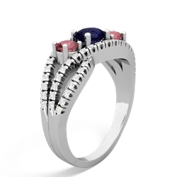 Sapphire Three Stone Aurora 14K White Gold ring R3080