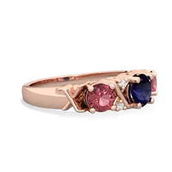 Sapphire Hugs And Kisses 14K Rose Gold ring R5016