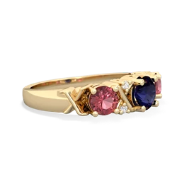 Sapphire Hugs And Kisses 14K Yellow Gold ring R5016