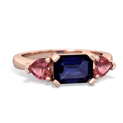 Sapphire Three Stone 14K Rose Gold ring R5235