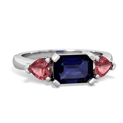 Sapphire Three Stone 14K White Gold ring R5235