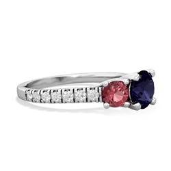 Sapphire Pave Trellis 14K White Gold ring R5500