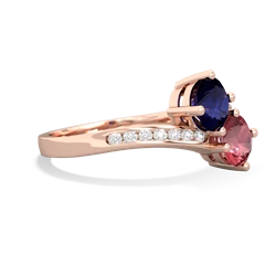 Sapphire Channel Set Two Stone 14K Rose Gold ring R5303