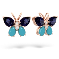 Sapphire Butterfly 14K Rose Gold earrings E2215