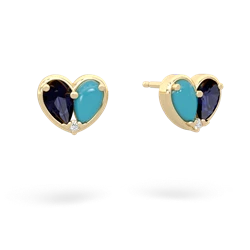 Sapphire 'Our Heart' 14K Yellow Gold earrings E5072