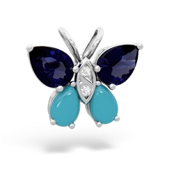 Sapphire Butterfly 14K White Gold pendant P2215