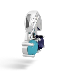 Sapphire Sweet Cherries 14K White Gold pendant P7001