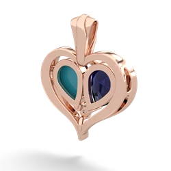 Sapphire Two Become One 14K Rose Gold pendant P5330