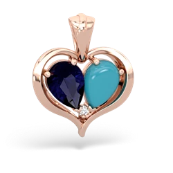 Sapphire Two Become One 14K Rose Gold pendant P5330